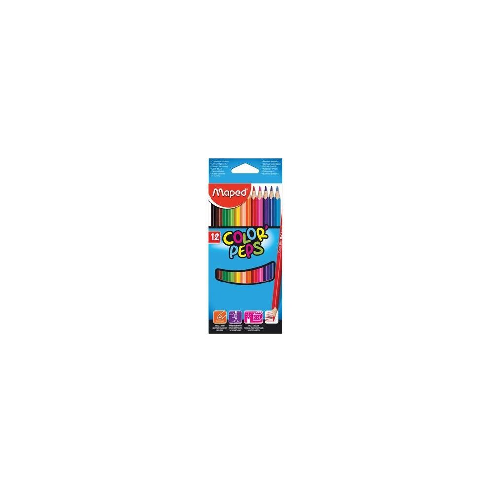 Crayon Couleur MAPED Color Peps - Triangulaire - Pochette 12 couleurs