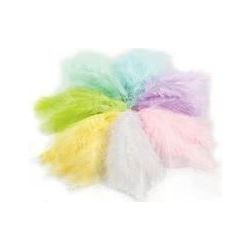 Plumes frisées de Dindon - couleurs pastels assorties (Sachet 10gr)