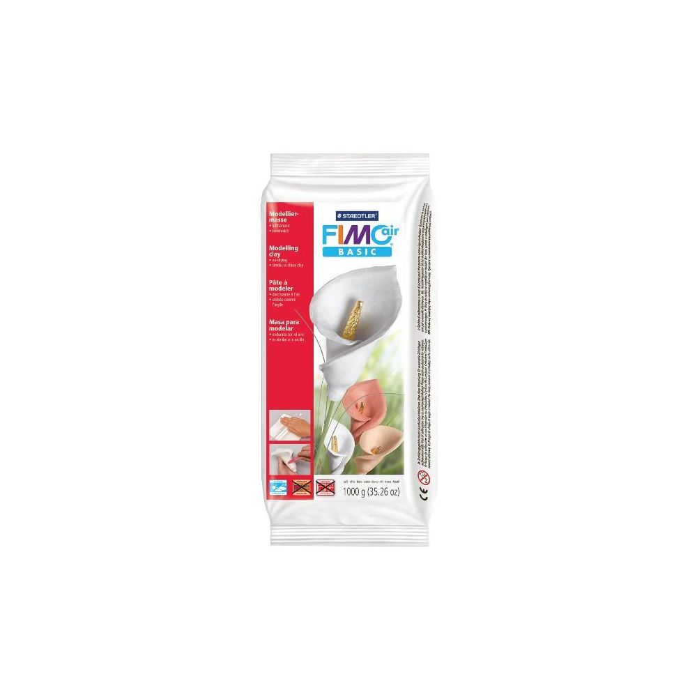 Pate à modeler Argile, durcit à l'air FIMO Air Basic Pain 1 Kg BLANC