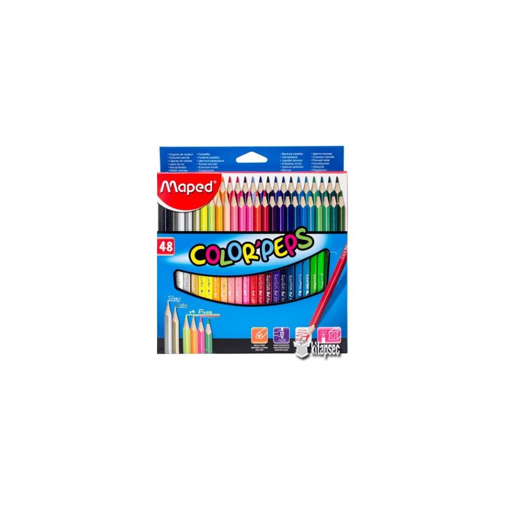 Crayon Couleur MAPED Color Peps - Triangulaire - Pochette 48 couleurs