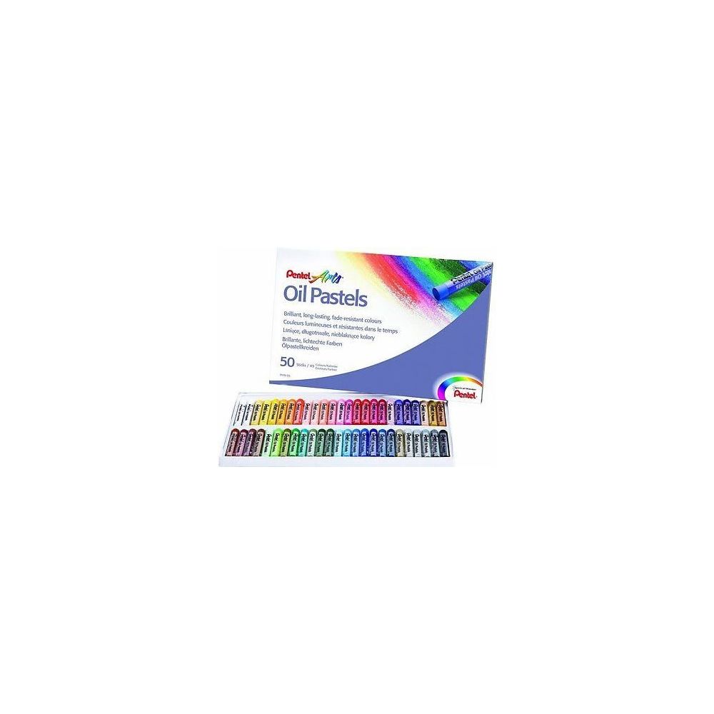 Pastels à l huile scolaire PENTEL - Diamètre 8mm - Boîte de 50
