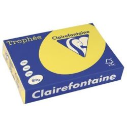 Rame A4 -  80g - Jaune Soleil - CLAIREFONTAINE (500 f.) - Ref:1877