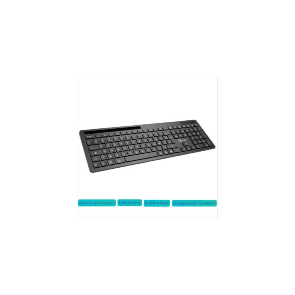 Clavier sans fil HEDEN - 2.4Gh/BT - 104keys - Support tél intégré