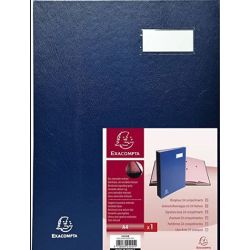 Parapheur 24 compartiments avec Porte étiquette BLEU - EXACOMPTA