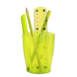 Pot à crayons MULTIFORM Ecopen VERT ANIS TRANSLUCIDE