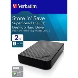 Disque dur externe 3.5" USB 3.0 2To VERBATIM Store'n'Save