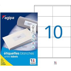 Etiquettes Multifonctions 105 x 57mm - 100 f. - A4 - 1000 unités- Z