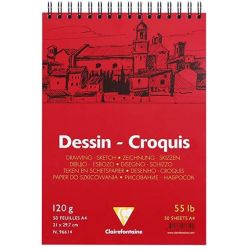 Bloc Croquis - Dessin A4 - Spirale - 50 feuilles - Z