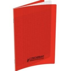 Cahier 17x22cm Séyès 60 p Piqûre 90g Polypro ROUGE CLAIREFONTAINE