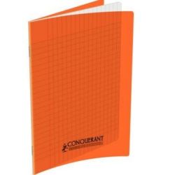 Cahier 17x22cm Séyès 60 p Piqûre 90g Polypro ORANGE CLAIREFONTAINE