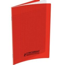Cahier 17x22cm Séyès 48 p Piqûre 90g Polypro ROUGE  CLAIREFONTAINE