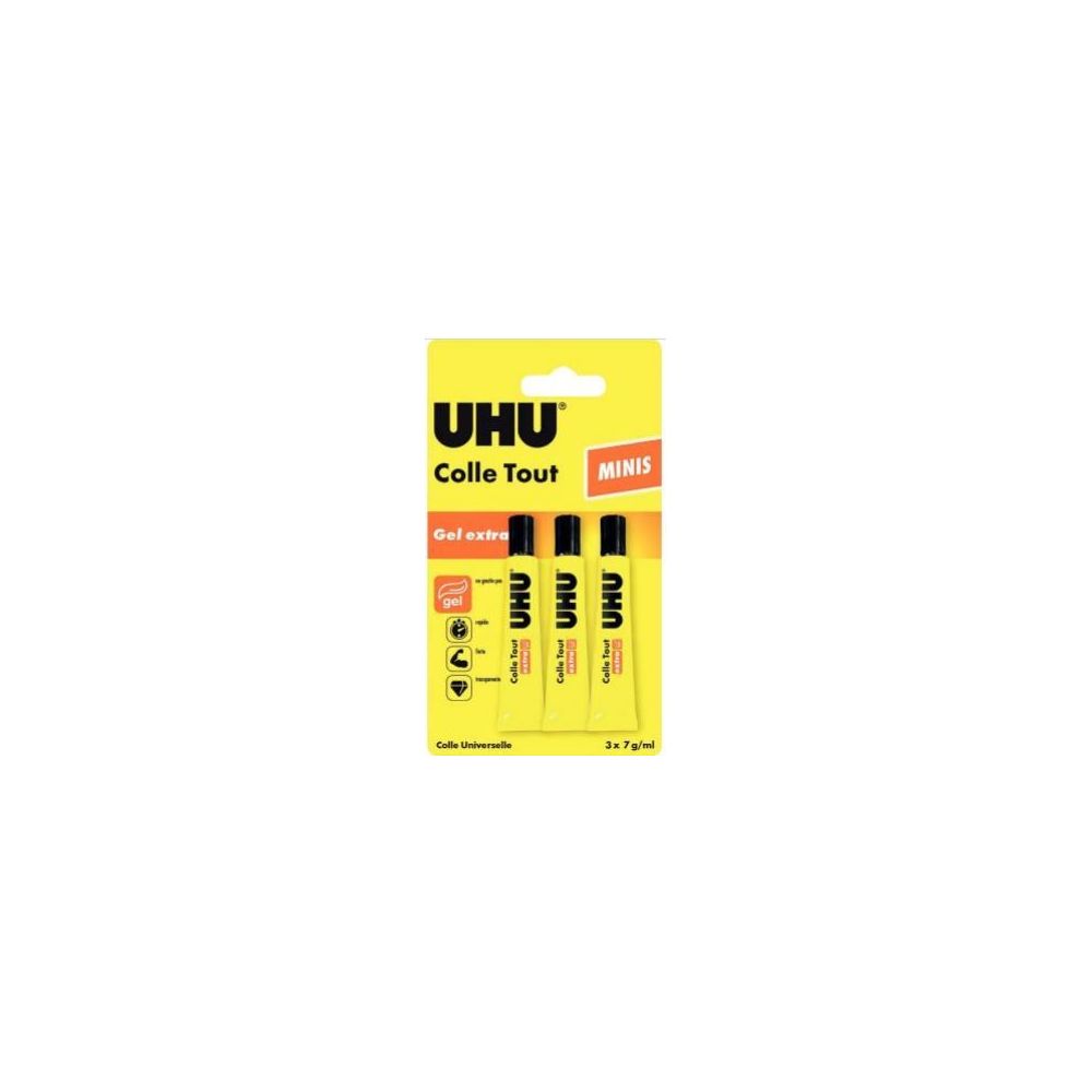 Colle en tube UHU - Gel - 7ml (Lot de 3) - Z