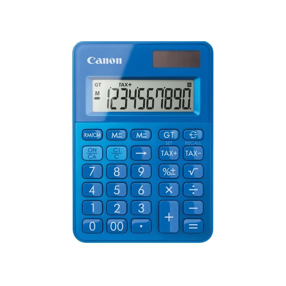 Calculatrice Bureau 10 chif. CANON LS-100K Bleu - Solaire/Pile - Z