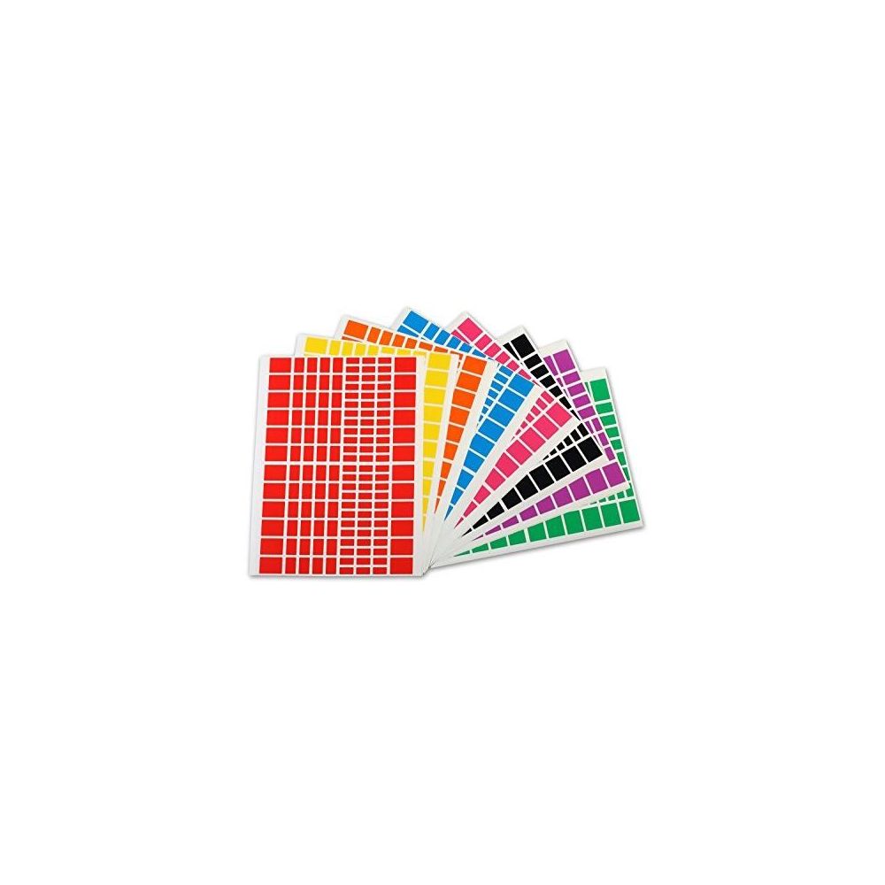 Gommettes géométriques rectangles - 10 feuilles (paquet 1 440 unités)