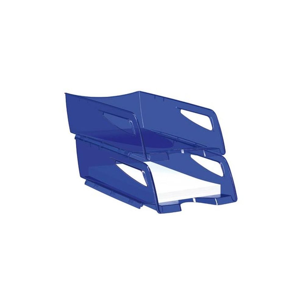Corbeille courrier Maxi CEPPRO 220 - H11cm- avec poignée -BLEU TR - Z