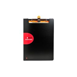 Porte Bloc A4 + Bloc Notes, Pince, Porte-stylo & rabat - NOIR- Z