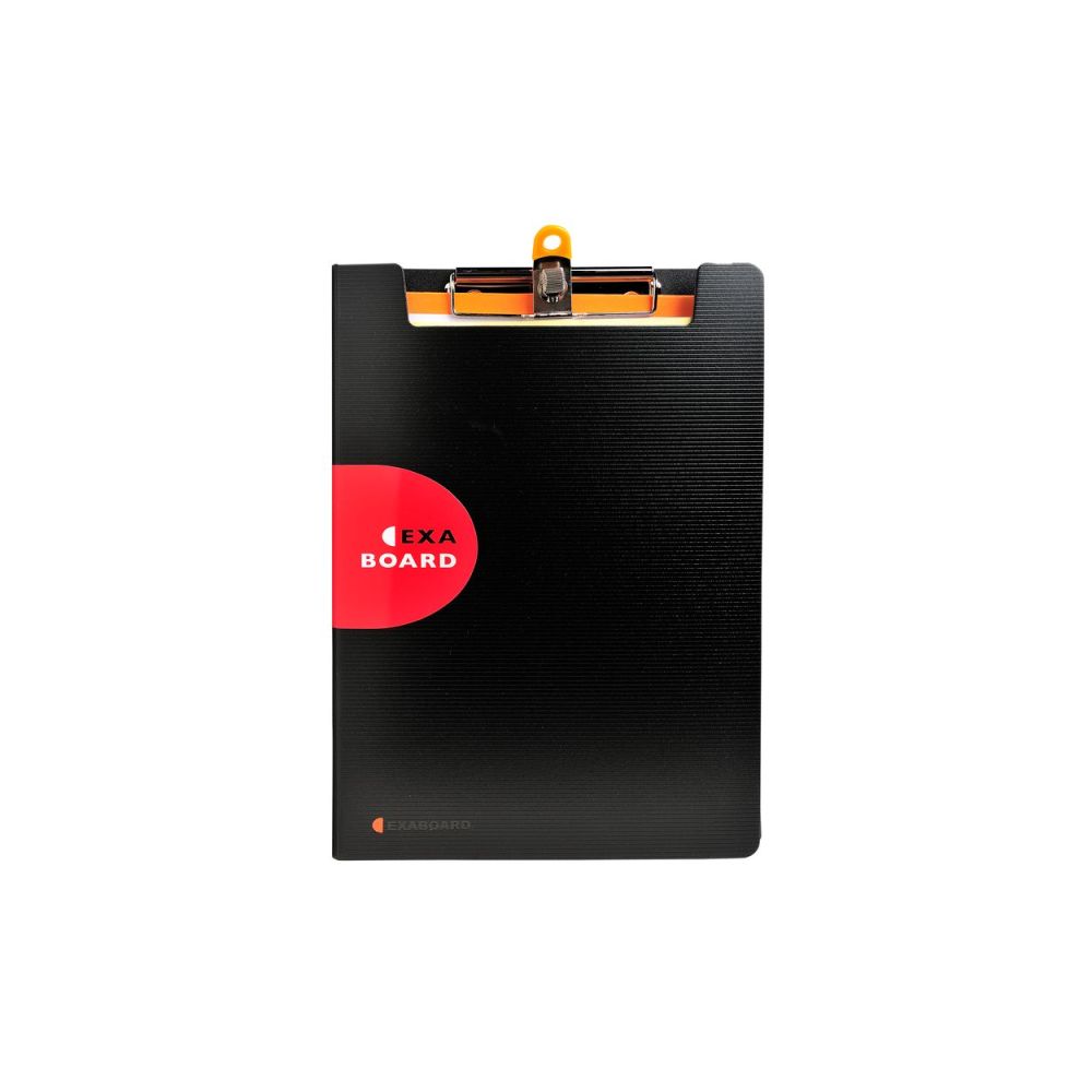 Porte Bloc A4 + Bloc Notes, Pince, Porte-stylo & rabat - NOIR- Z