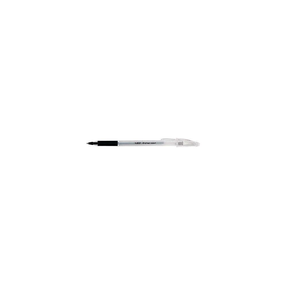 Stylo Bille BIC CRISTAL avec GRIP - Pointe 0.7mm - NOIR - Z