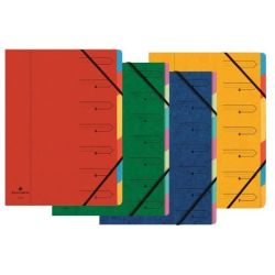 Trieur Carte lustrée Elastiq. - 07 compart.  Coul. Ass. EXACOMPTA - Z