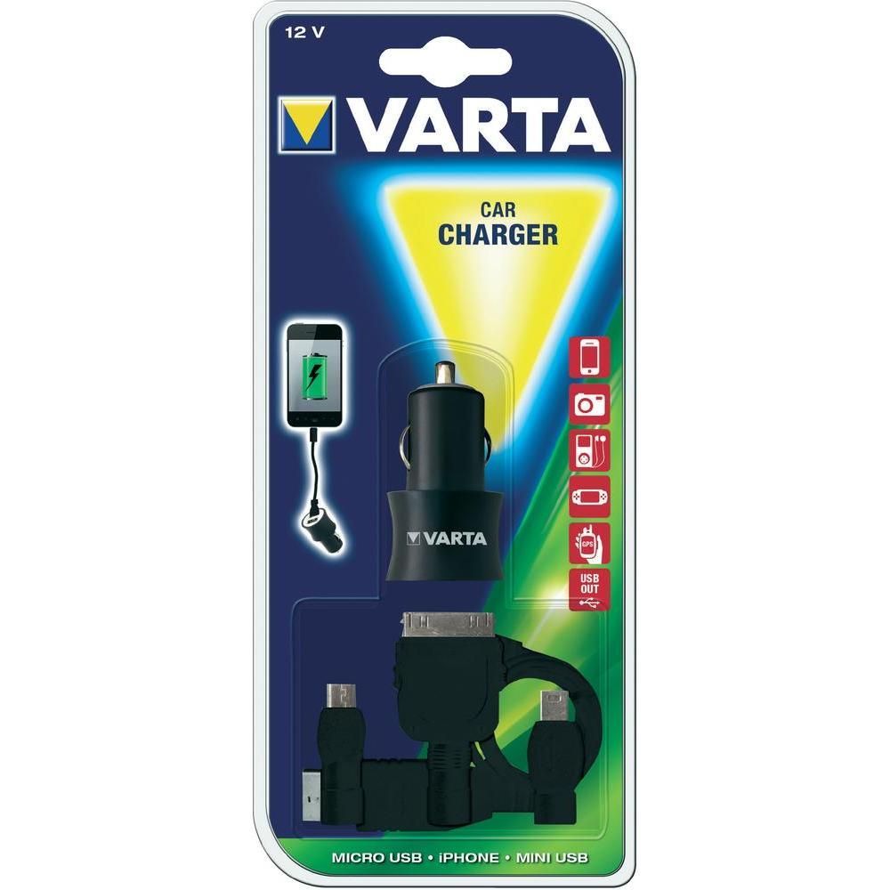 Chargeur Voiture VARTA 2 ports USB (adapt. Micro-USB, Mini-USB/Appl**