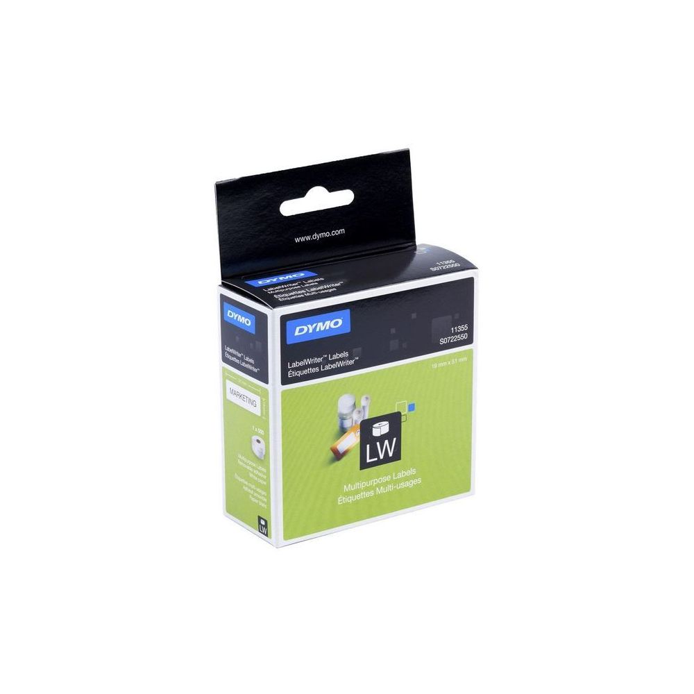 Etiquettes DYMO LabelWriter -  19 x 51mm (rouleau de 500 étiq.)**
