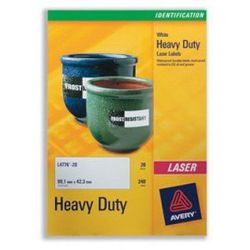 Etiquettes Polyester Laser AVERY 210x197mm - 20 f. - 20 unités **