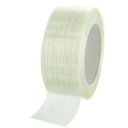 Adhesif Transp. & Perman. 50mm x  50m - Renforcé fils de verre **