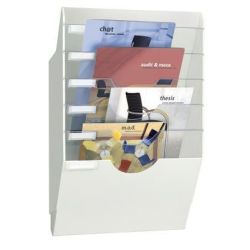 Presentoir mural plastique - 5 séparateurs L35 x H54 x P15cm - Z