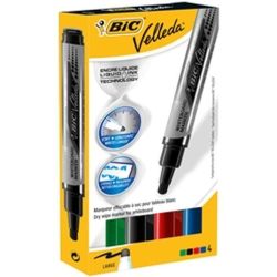 Marqueur effaç. BIC VELLEDA  - Ogive - 2.5mm - 4 COULEURS - NSFP - Z