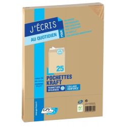 Pochette 162x229mm - Kraft - 85g - Quicksil - GPV N°6286 - (x25) **