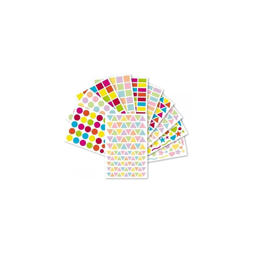 Gommettes GEOMETRIQUES Diverses Vif/Pastel (Paquet 1348 unités)