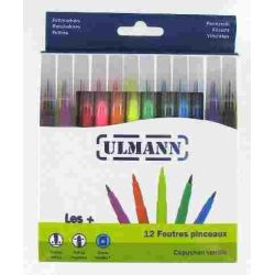 Feutre Couleur ULMANN Lavable Pinceau fin (Boite 12 couleurs) - Z