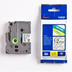 Ruban BROTHER P-TOUCH - 12mm Noir/transparent - TZ-131 (8 m) **