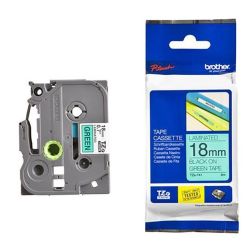 Ruban BROTHER P-TOUCH - 18mm Noir/Vert - TZ-741 (8 m) **