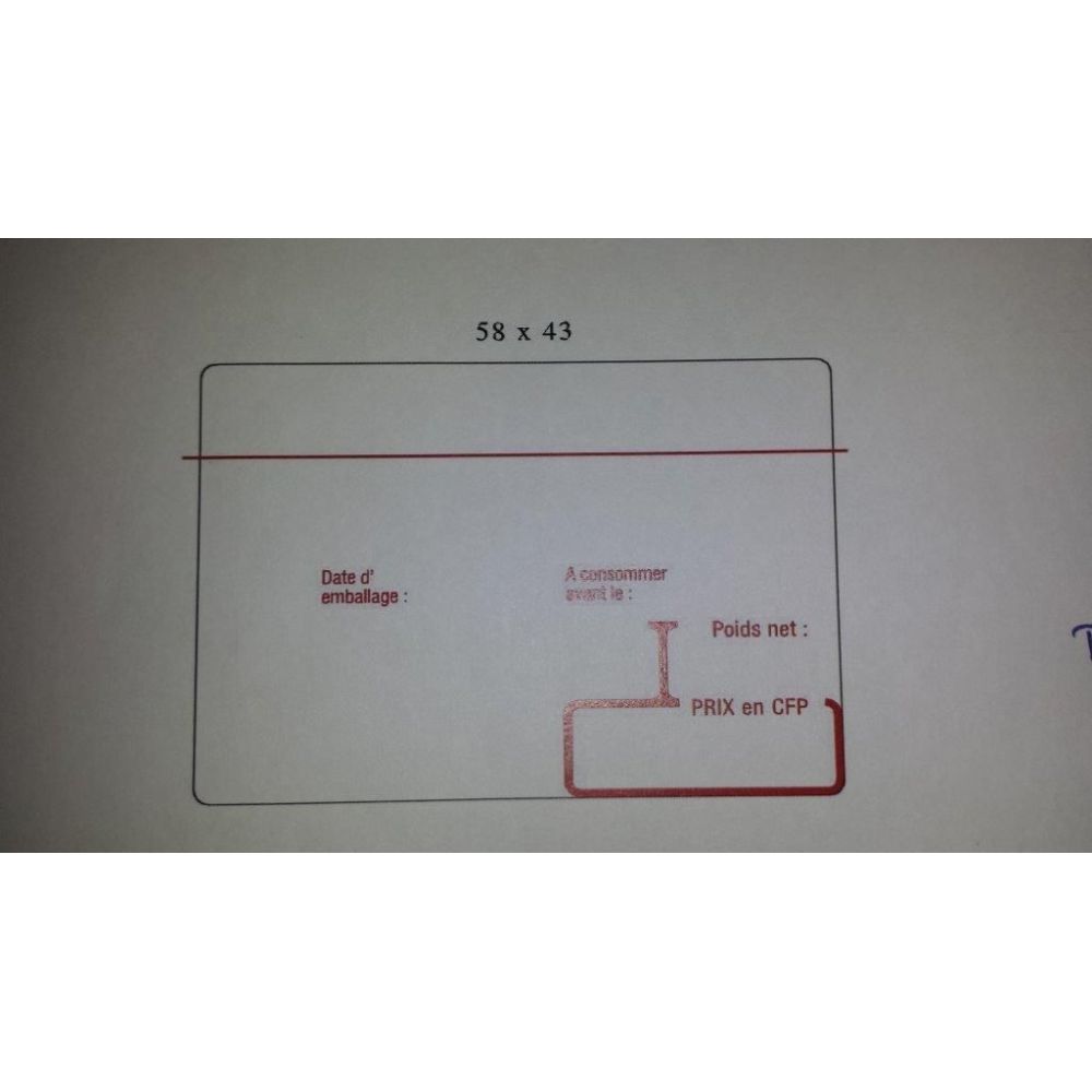 Rouleau etiq. therm Ext. (dim: 58 x 43mm) 1040 etiq. - BLANC/RGE - Z