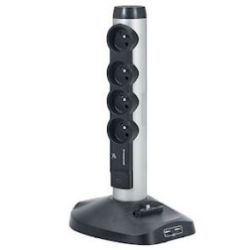 Rallonge Multiprises multimédia parafoudre USB 2.4A+Répéteur Wifi