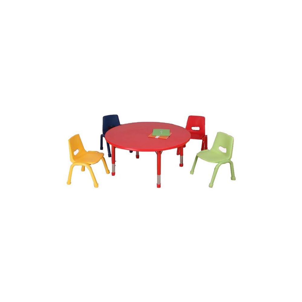Table matern. ajust. PVC/Mélam. Ronde (D105 cm - H: 37 à 62 cm) BLEU Table matern. ajust. PVC/Mélam. Ronde (D105 cm - H: 37 à 62 cm) BLEU