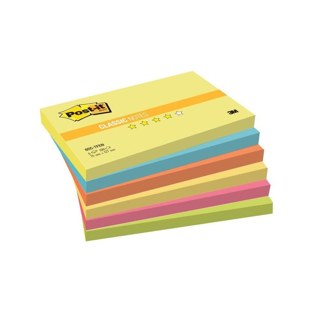 Bloc reposit. 76 x 127mm POST-IT - 100 f. TUTTI FRUTTI (Par 6)- Z