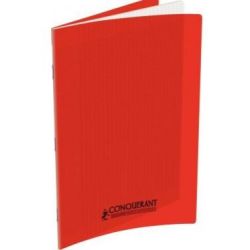 Cahier A4 Séyès 48 p Piqûre 90g Polypro ROUGE CLAIREFONTAINE