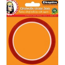 Adhesif Double Face Extra fort 3mm x 10m CLEOTWOFIX - Z