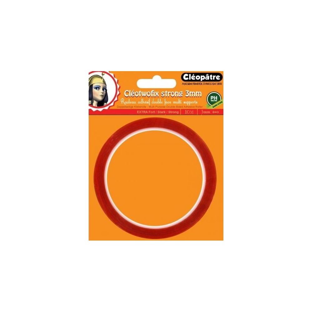 Adhesif Double Face Extra fort 3mm x 10m CLEOTWOFIX - Z